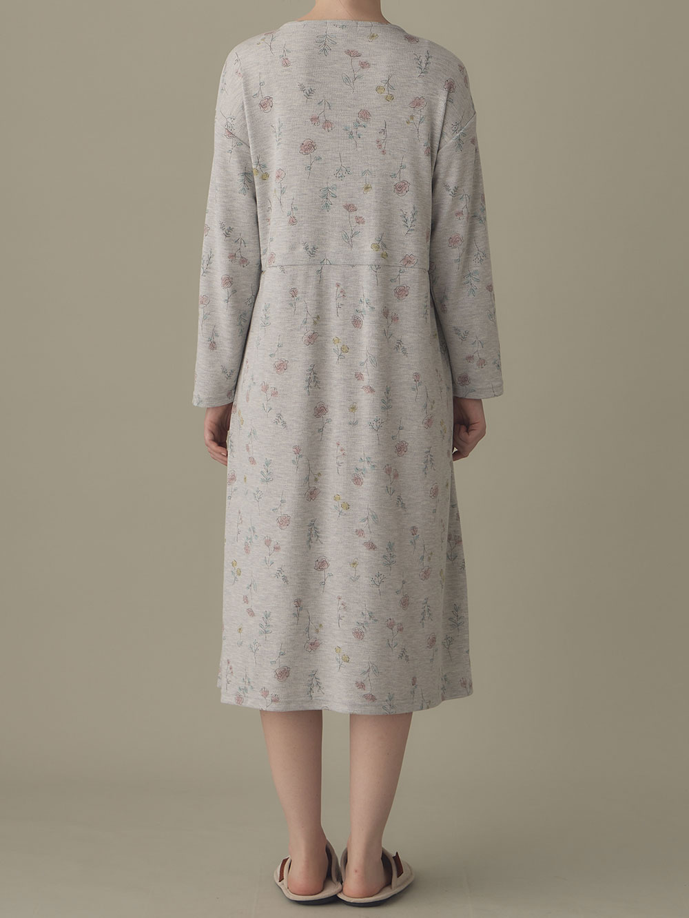 マタニティ パジャマ・ルームウェア|リブスムースフラワープリントネグリジェ　マタニティ・産後授乳パジャマ【出産後も長く使える】Rosemadame（ローズマダム）