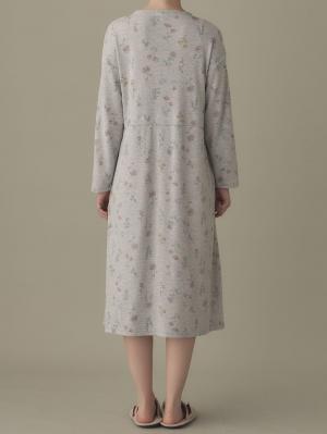 マタニティ パジャマ・ルームウェア|リブスムースフラワープリントネグリジェ　マタニティ・産後授乳パジャマ【出産後も長く使える】Rosemadame（ローズマダム）