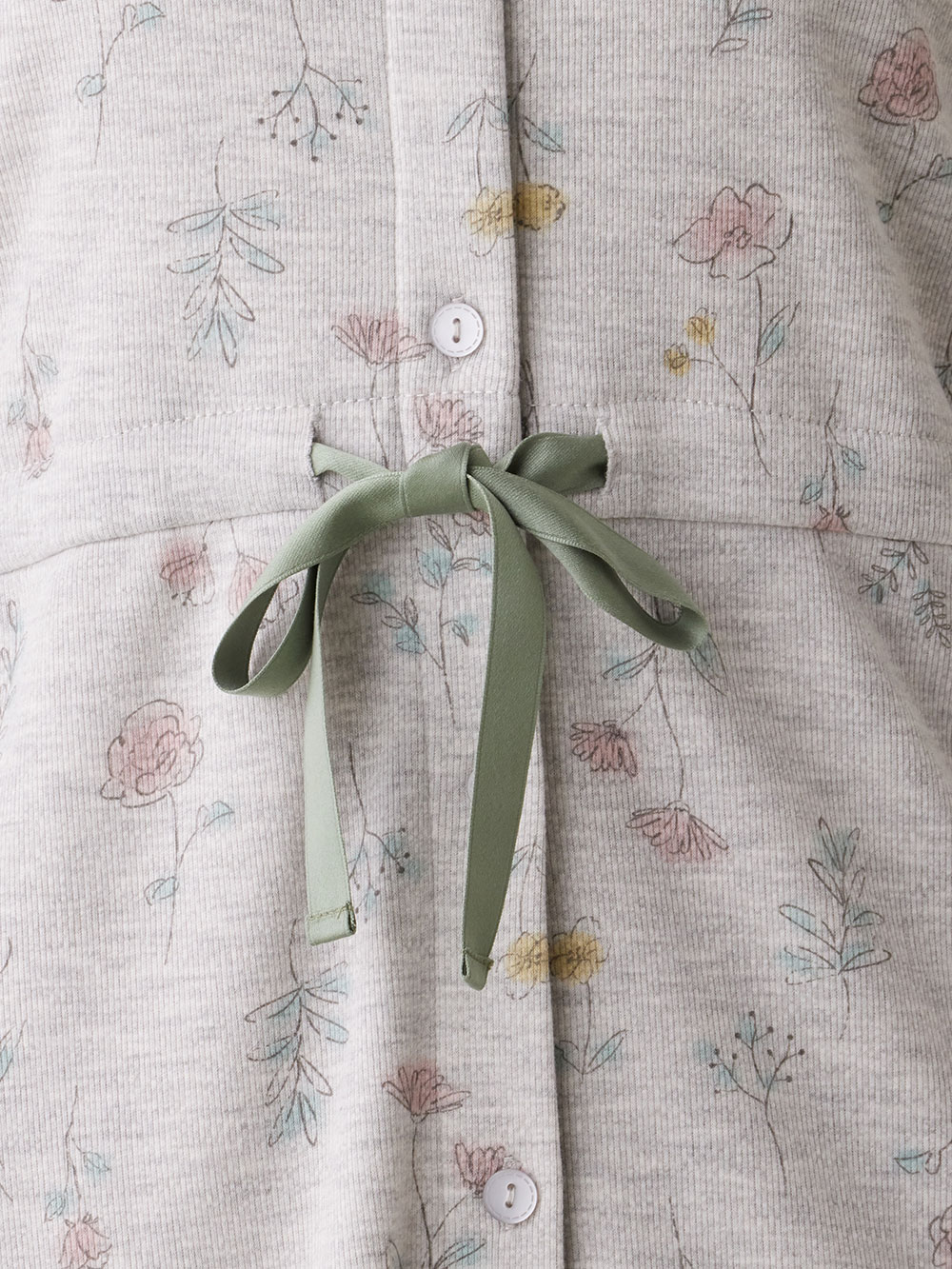 マタニティ パジャマ・ルームウェア|リブスムースフラワープリントネグリジェ　マタニティ・産後授乳パジャマ【出産後も長く使える】Rosemadame（ローズマダム）