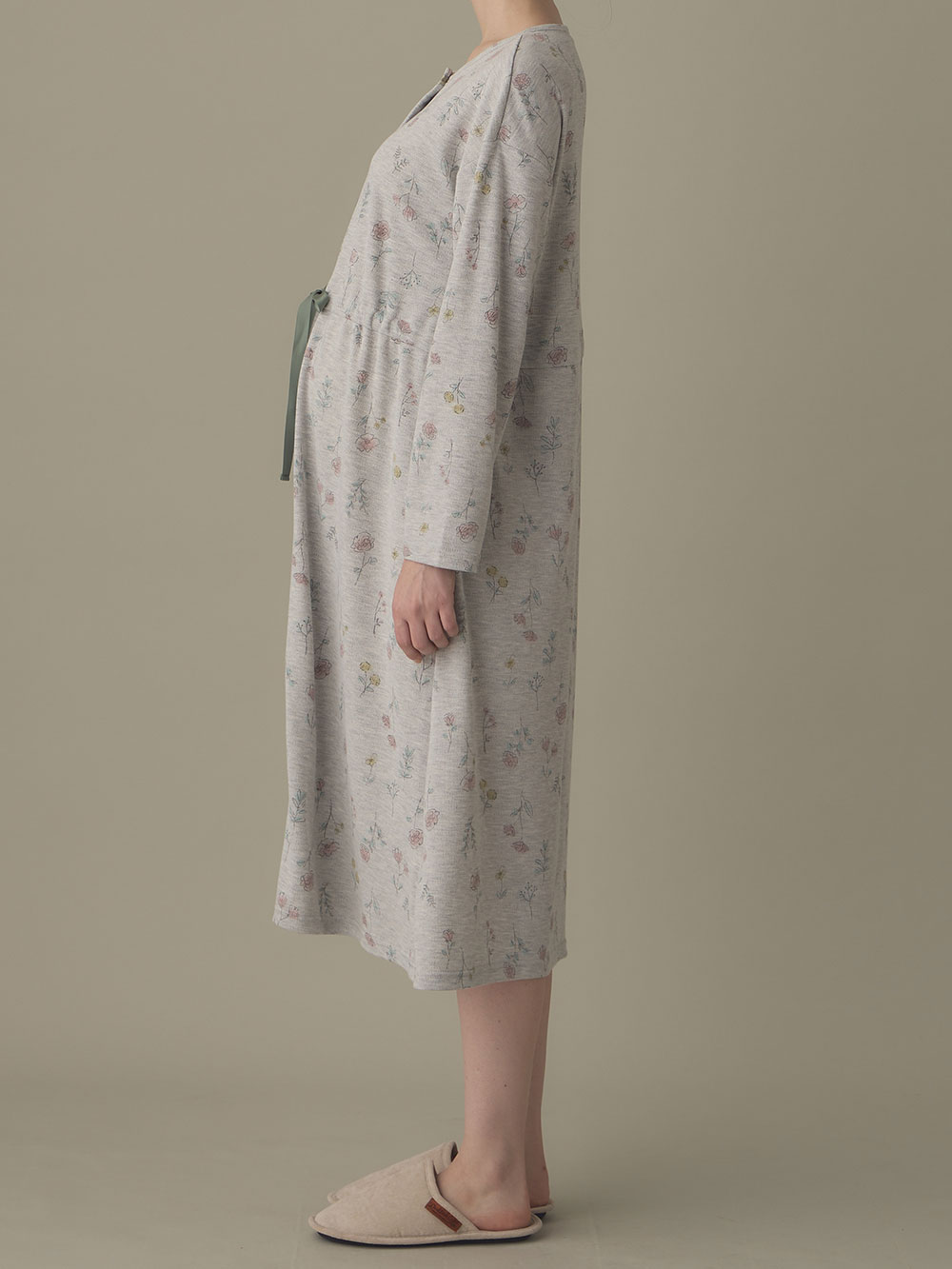 マタニティ パジャマ・ルームウェア|リブスムースフラワープリントネグリジェ　マタニティ・産後授乳パジャマ【出産後も長く使える】Rosemadame（ローズマダム）