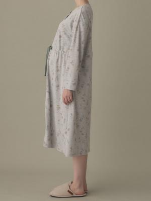 マタニティ パジャマ・ルームウェア|リブスムースフラワープリントネグリジェ　マタニティ・産後授乳パジャマ【出産後も長く使える】Rosemadame（ローズマダム）