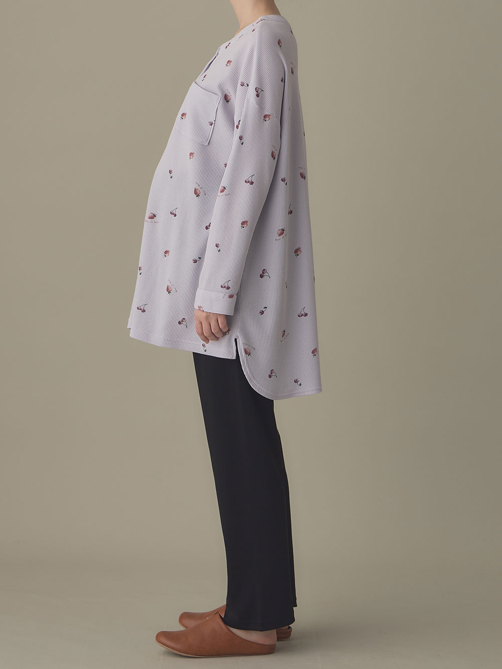 マタニティ パジャマ・ルームウェア|ワッフルフルーツプリントパジャマ マタニティ・産後授乳パジャマ【出産後も長く使える】Rosemadame(ローズマダム)