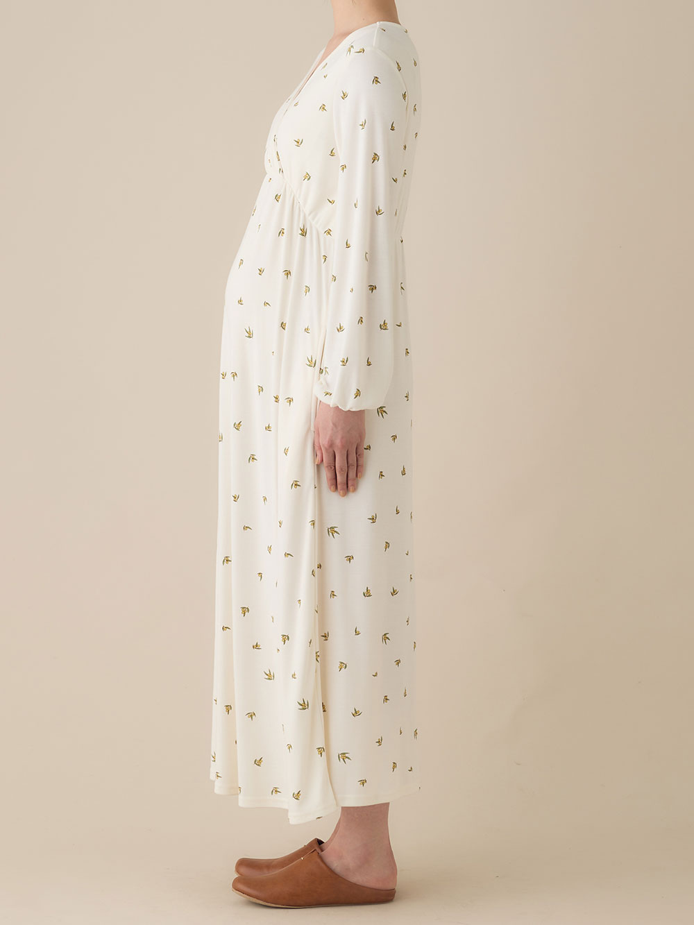 マタニティ パジャマ・ルームウェア|スムースカシュクールパッド付ネグリジェ 【出産後も長く使える】