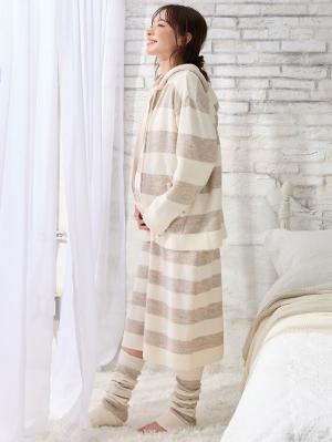 マタニティ トップス|ニットパーカー ルームウェア マタニティ・授乳服 【出産後も長く使える】|オフ×ベージュ