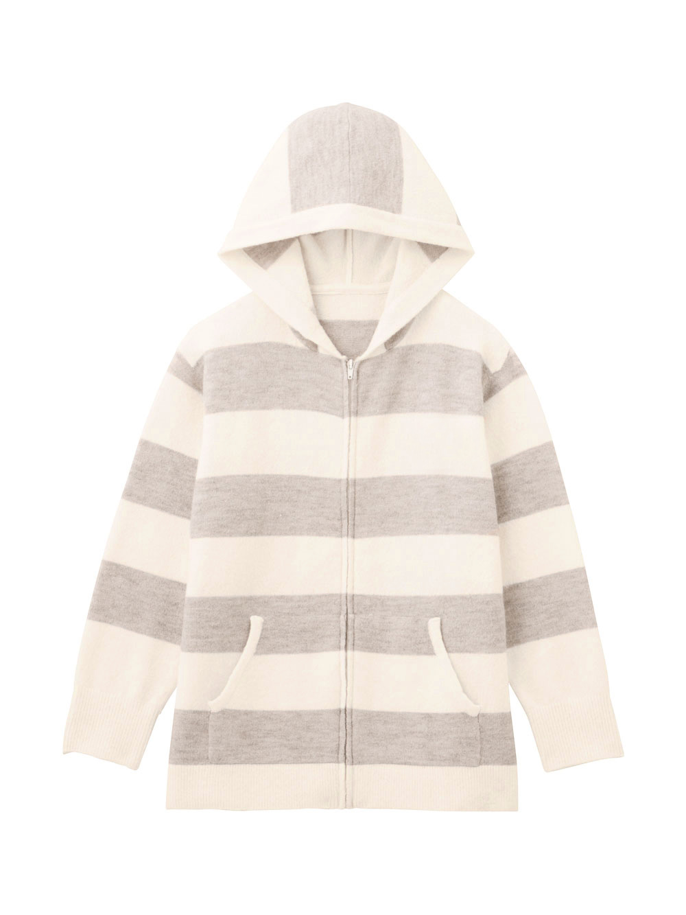 マタニティ トップス|ニットパーカー ルームウェア マタニティ・授乳服 【出産後も長く使える】|オフ×ベージュ