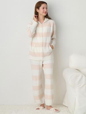 マタニティ トップス|ニットパーカー ルームウェア マタニティ・授乳服 【出産後も長く使える】|オフ×ピンク