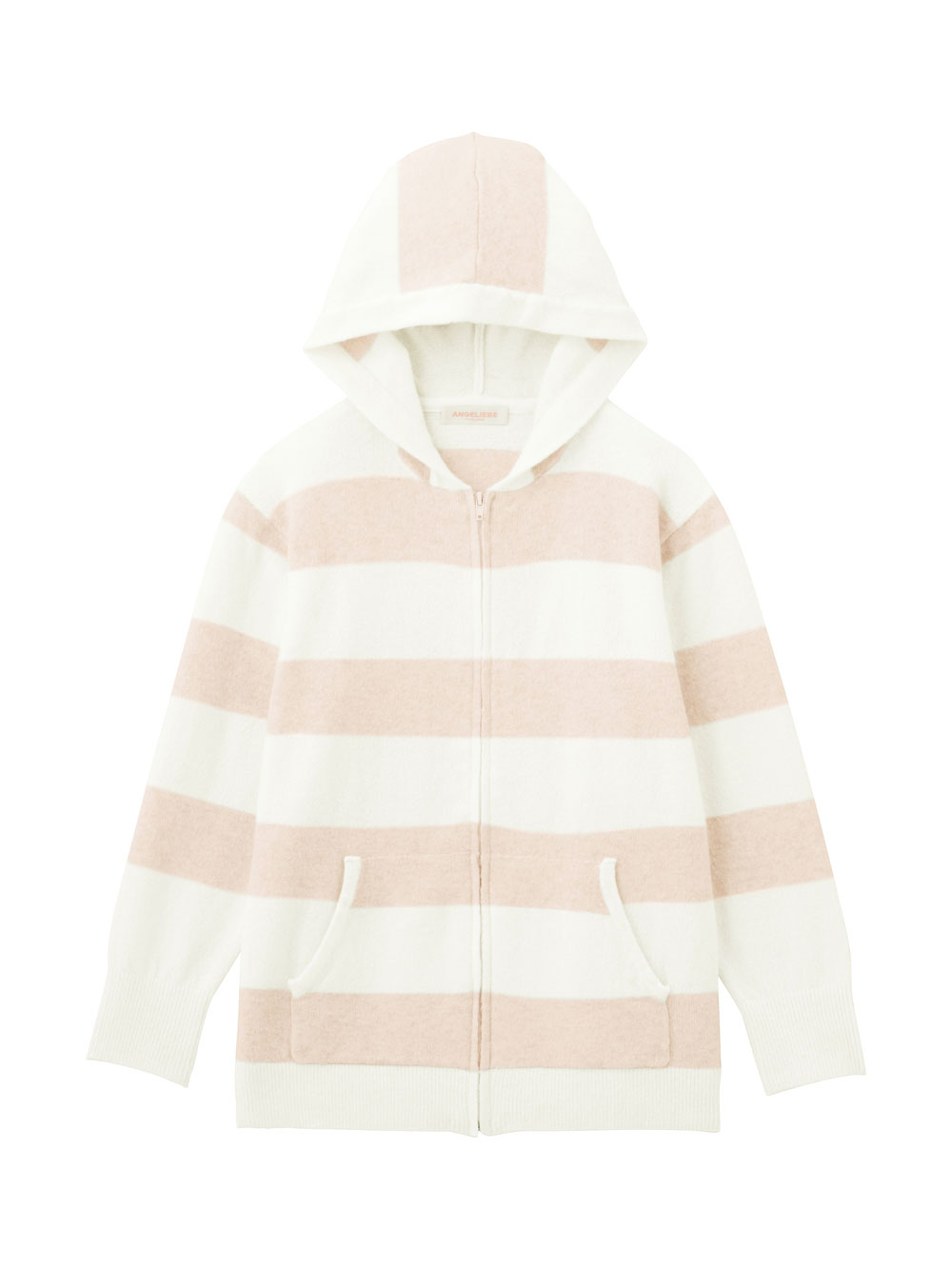 マタニティ トップス|ニットパーカー ルームウェア マタニティ・授乳服 【出産後も長く使える】|オフ×ピンク