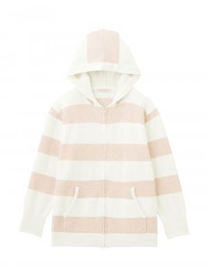 マタニティ トップス|ニットパーカー ルームウェア マタニティ・授乳服 【出産後も長く使える】|オフ×ピンク