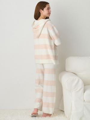 マタニティ トップス|ニットパーカー ルームウェア マタニティ・授乳服 【出産後も長く使える】|オフ×ピンク