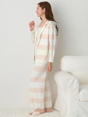 マタニティ トップス|ニットパーカー ルームウェア マタニティ・授乳服 【出産後も長く使える】|オフ×ピンク