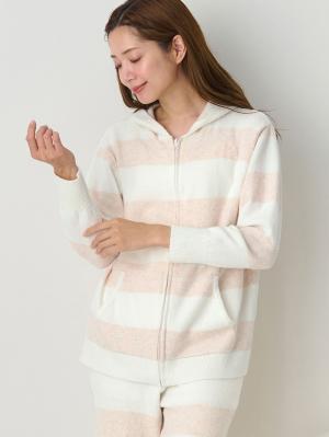 マタニティ トップス|ニットパーカー ルームウェア マタニティ・授乳服 【出産後も長く使える】|オフ×ピンク