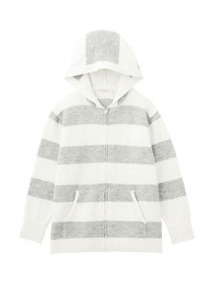 マタニティ トップス|ニットパーカー ルームウェア マタニティ・授乳服 【出産後も長く使える】|オフ×グレー