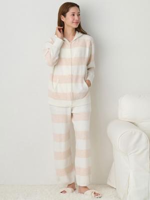 マタニティ パジャマ・ルームウェア|ニットパンツ ルームウェア マタニティ・産後 【出産後も長く使える】|オフ×ピンク