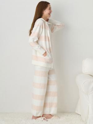 マタニティ パジャマ・ルームウェア|ニットパンツ ルームウェア マタニティ・産後 【出産後も長く使える】|オフ×ピンク