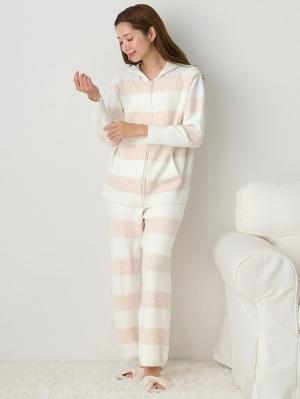 マタニティ パジャマ・ルームウェア|ニットパンツ ルームウェア マタニティ・産後 【出産後も長く使える】|オフ×ピンク