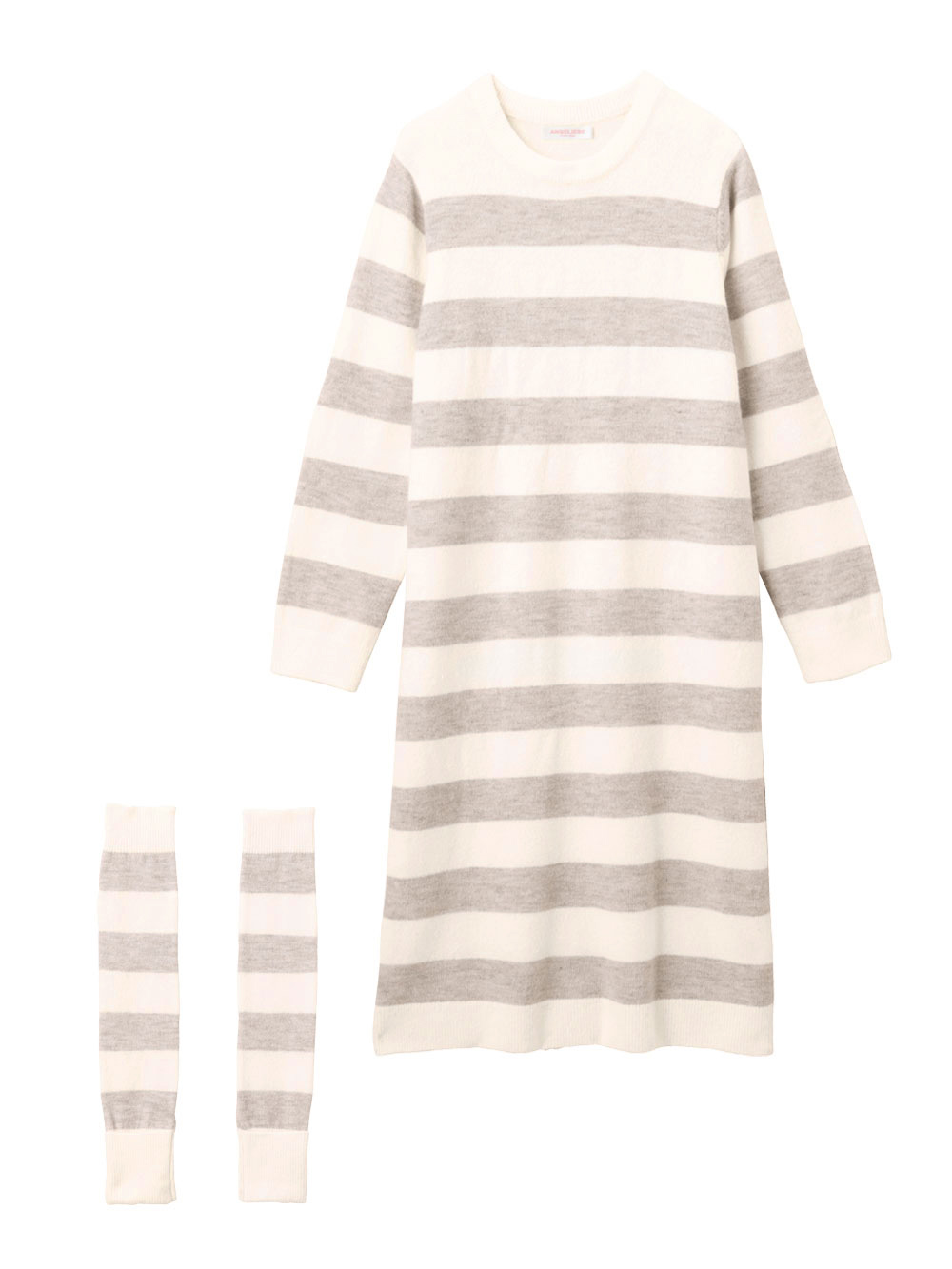 マタニティ パジャマ・ルームウェア|ニットネグリジェ&2WAYレッグウォーマー マタニティ・授乳服 【出産後も長く使える】|オフ×ベージュ