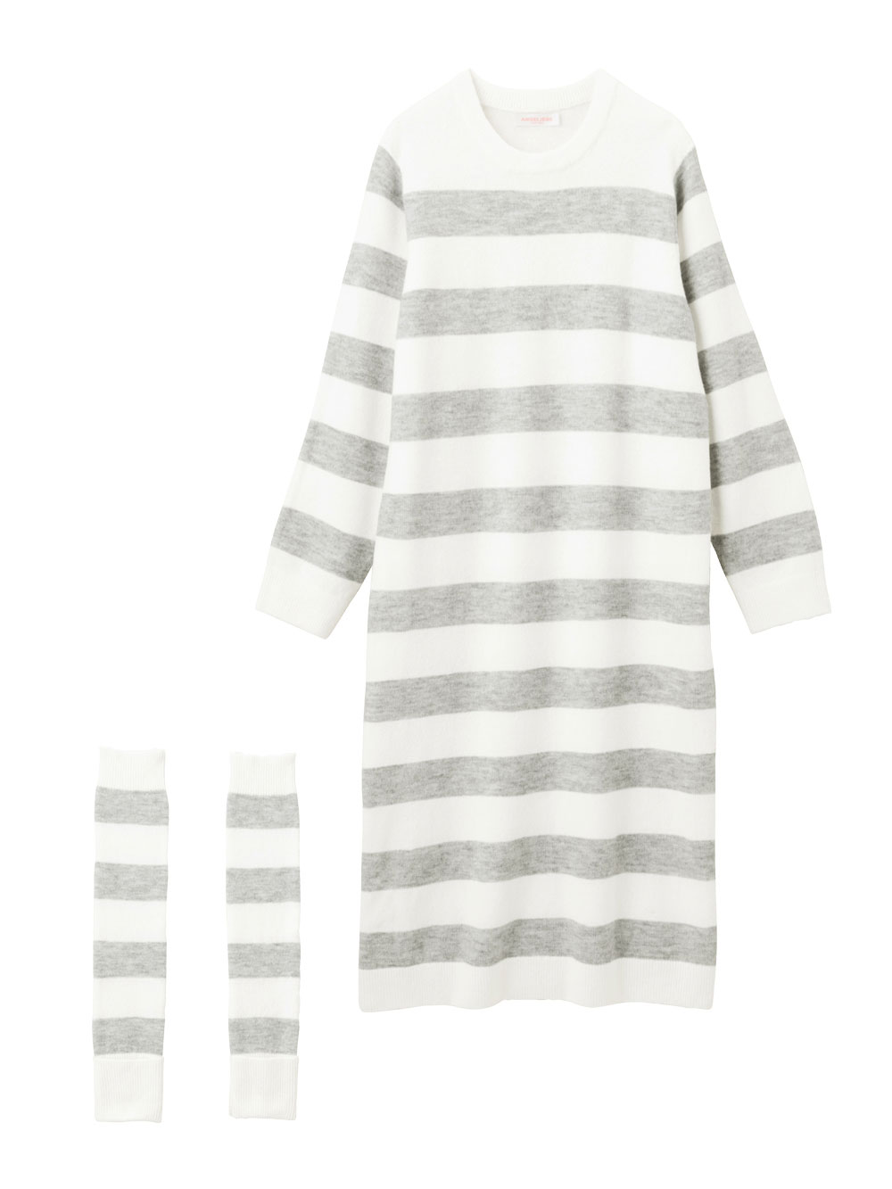 マタニティ パジャマ・ルームウェア|ニットネグリジェ&2WAYレッグウォーマー マタニティ・授乳服 【出産後も長く使える】|オフ×グレー