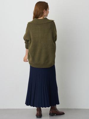 マタニティ トップス|深V ネックニット マタニティ・授乳服 【出産後も長く使える】|カーキ