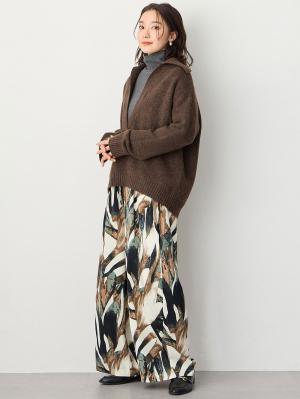 マタニティ トップス|深V ネックニット マタニティ・授乳服 【出産後も長く使える】|ブラウン