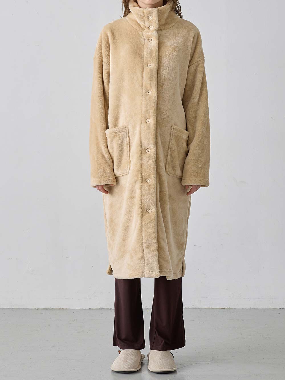 マタニティ パジャマ・ルームウェア|両面ボアあったかガウン　ルームウェア マタニティ・産後【出産後も長く使える】