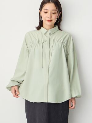 マタニティ トップス|フロントギャザーブラウス　マタニティ 授乳服【出産後も長く使える】|ライトグリーン