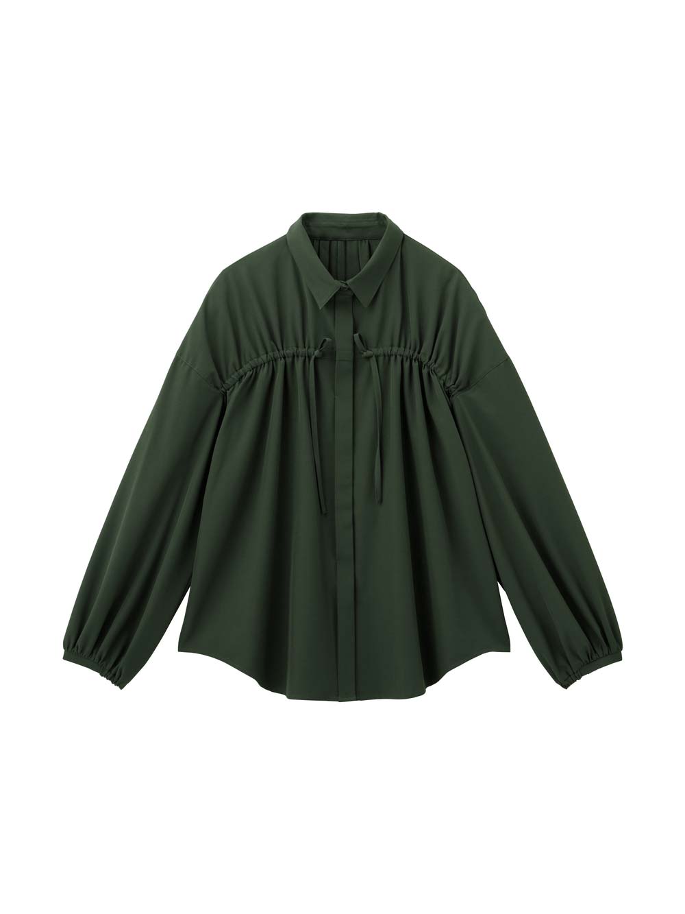 マタニティ トップス|フロントギャザーブラウス　マタニティ 授乳服【出産後も長く使える】|フォレストグリーン