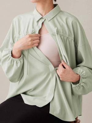 マタニティ トップス|フロントギャザーブラウス　マタニティ 授乳服【出産後も長く使える】