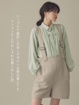 マタニティ トップス|フロントギャザーブラウス　マタニティ 授乳服【出産後も長く使える】