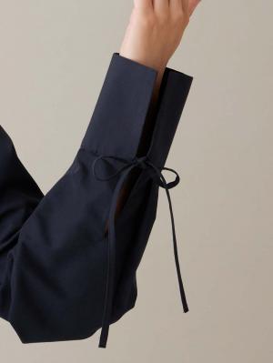 マタニティ トップス|綿混ギャザーハイネックブラウス　マタニティ　授乳服【出産後も長く使える】