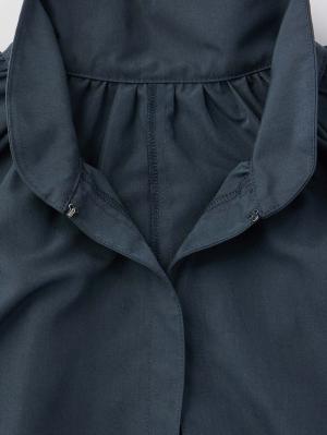 マタニティ トップス|綿混ギャザーハイネックブラウス　マタニティ　授乳服【出産後も長く使える】