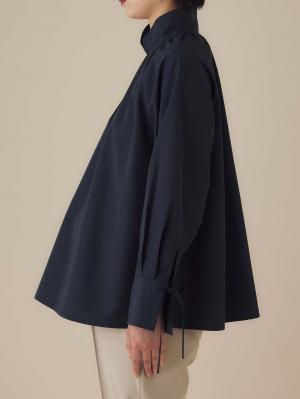 マタニティ トップス|綿混ギャザーハイネックブラウス　マタニティ　授乳服【出産後も長く使える】