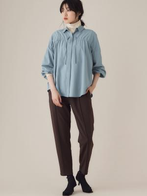 マタニティ パンツ|センターシームストレッチテーパードパンツ　マタニティ・産後 【出産後も長く使える】|ブラウン