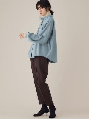 マタニティ パンツ|センターシームストレッチテーパードパンツ　マタニティ・産後 【出産後も長く使える】|ブラウン