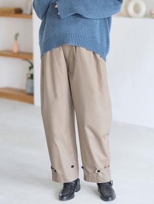 マタニティ パンツ|ウエストギャザーパンツ　マタニティ・産後【出産後も長く使える】|グレージュ