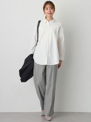 マタニティ パンツ|ハイウェストアジャストワイドパンツ　マタニティ・産後【出産後も長く使える】|グレー