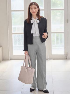 マタニティ パンツ|ハイウェストアジャストワイドパンツ　マタニティ・産後【出産後も長く使える】|グレー