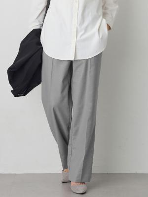 マタニティ パンツ|ハイウェストアジャストワイドパンツ　マタニティ・産後【出産後も長く使える】|グレー