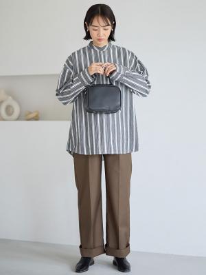 マタニティ パンツ|ハイウェストアジャストワイドパンツ　マタニティ・産後【出産後も長く使える】|ブラウン