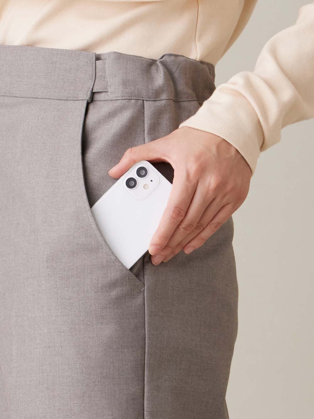 マタニティ パンツ|ハイウェストアジャストワイドパンツ　マタニティ・産後【出産後も長く使える】