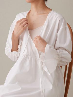 マタニティ ワンピース|綿混リボンカシュクールワンピース マタニティ・授乳服【出産後も長く使える】