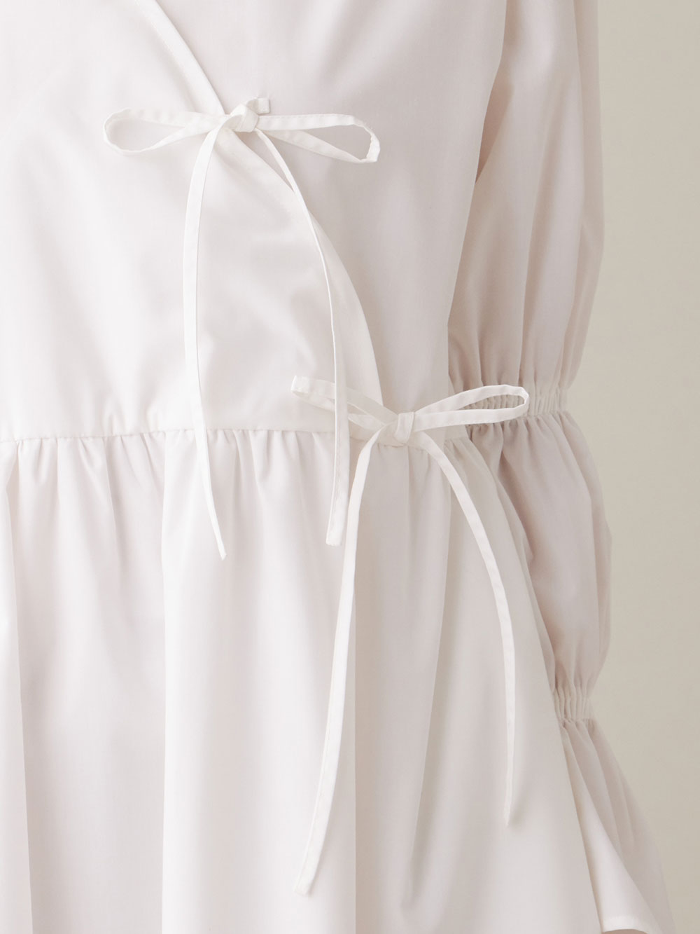 マタニティ ワンピース|綿混リボンカシュクールワンピース マタニティ・授乳服【出産後も長く使える】