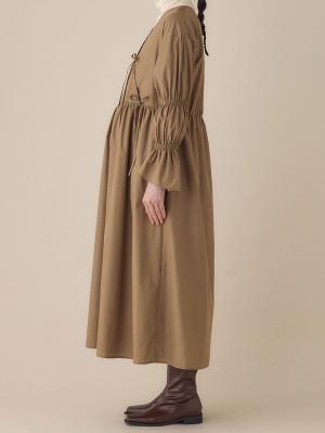 マタニティ ワンピース|綿混リボンカシュクールワンピース マタニティ・授乳服【出産後も長く使える】