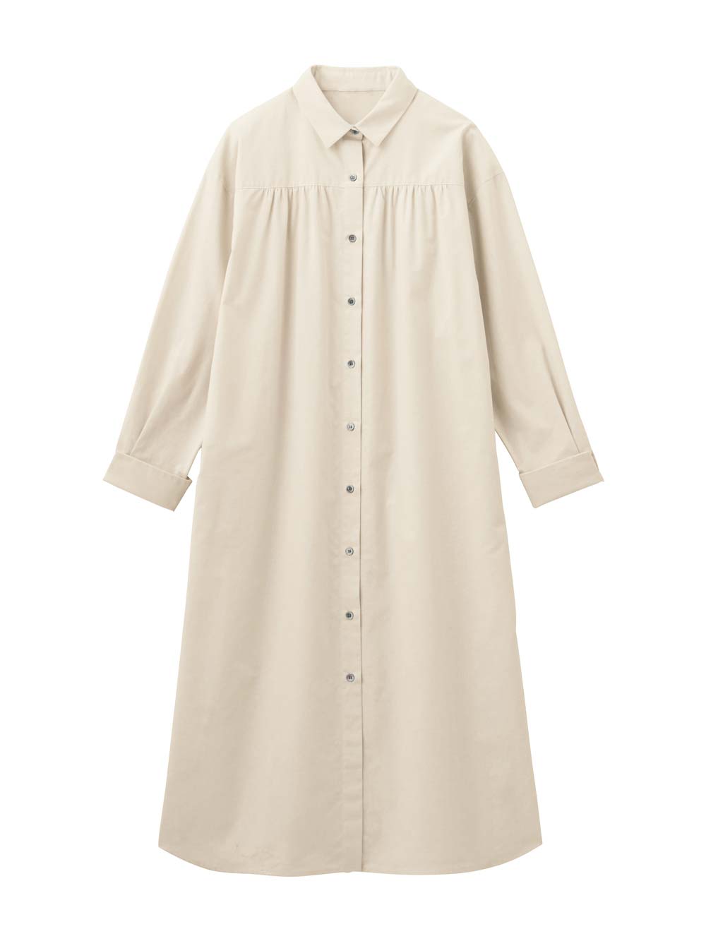 マタニティ ワンピース|【あったか～い。冬支度セール対象】シャツワンピース　マタニティ・授乳服【出産後も長く使える】|アイボリー