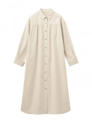 マタニティ ワンピース|【あったか～い。冬支度セール対象】シャツワンピース　マタニティ・授乳服【出産後も長く使える】|アイボリー