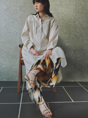 マタニティ ワンピース|【あったか～い。冬支度セール対象】シャツワンピース　マタニティ・授乳服【出産後も長く使える】|アイボリー