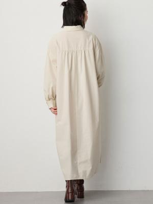 マタニティ ワンピース|【あったか～い。冬支度セール対象】シャツワンピース　マタニティ・授乳服【出産後も長く使える】|アイボリー