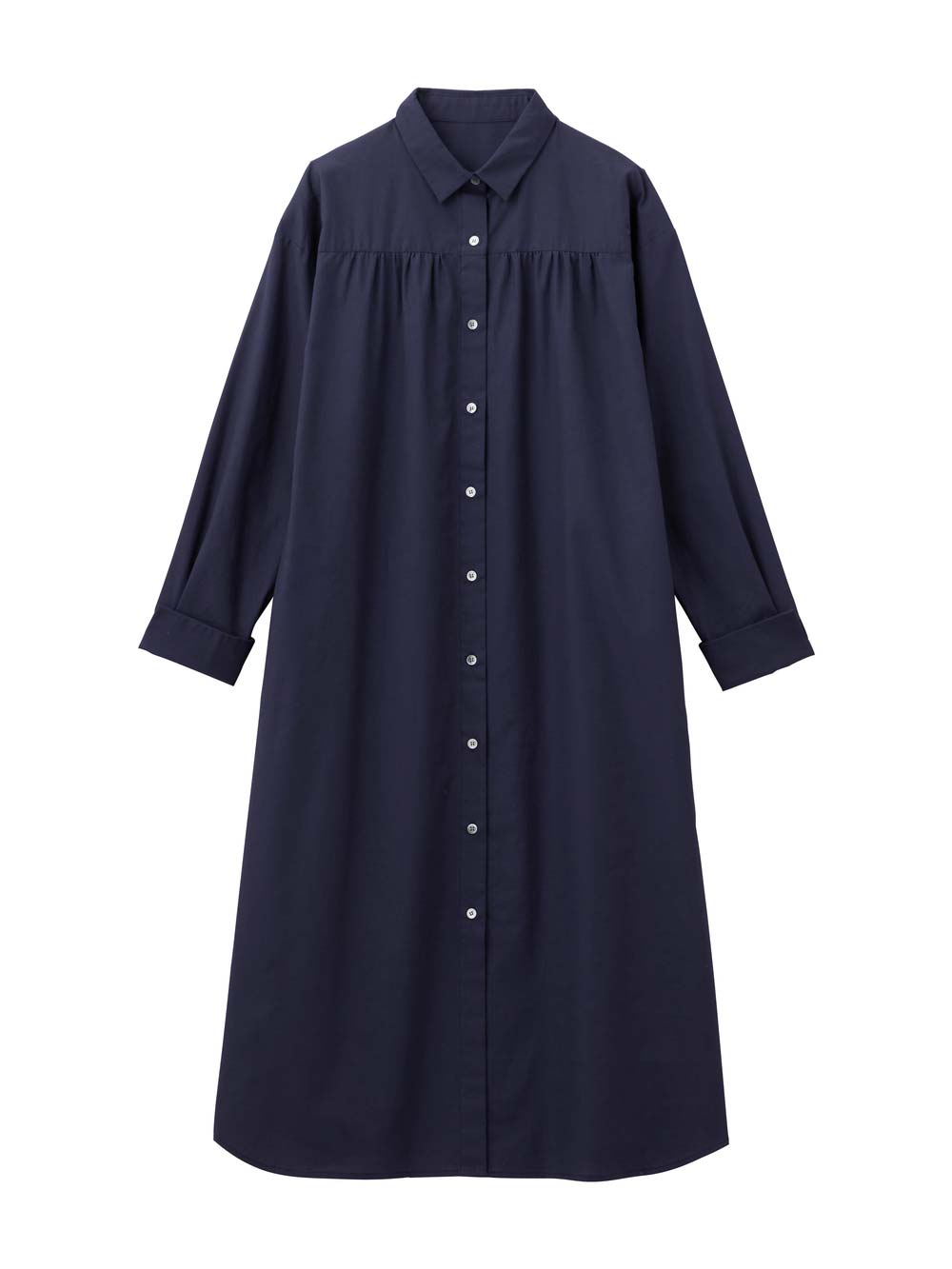 マタニティ ワンピース|【あったか～い。冬支度セール対象】シャツワンピース　マタニティ・授乳服【出産後も長く使える】|ダークネイビー