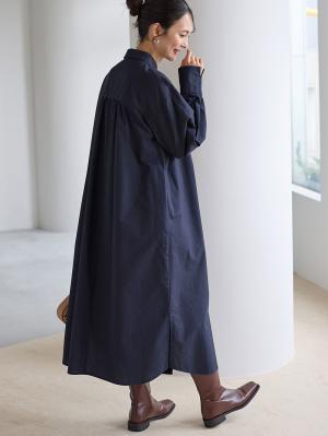マタニティ ワンピース|【あったか～い。冬支度セール対象】シャツワンピース　マタニティ・授乳服【出産後も長く使える】|ダークネイビー