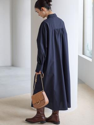 マタニティ ワンピース|【あったか～い。冬支度セール対象】シャツワンピース　マタニティ・授乳服【出産後も長く使える】|ダークネイビー
