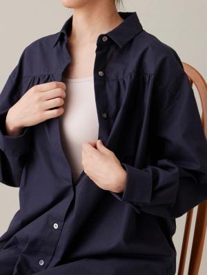 マタニティ ワンピース|【あったか～い。冬支度セール対象】シャツワンピース　マタニティ・授乳服【出産後も長く使える】